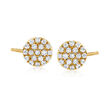 C. 1990 Vintage .47 ct. t.w. Diamond Cluster Earrings in 18kt Yellow Gold