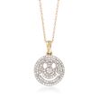 .14 ct. t.w. Diamond Smiley Face Emoji Pendant Necklace in 14kt Yellow Gold
