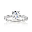 Gabriel Designs .12 ct. t.w. Diamond Engagement Ring Setting in 14kt White Gold