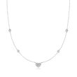 .18 T. t.w. Diamond Heart Necklace in 14kt White Gold