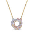 .23 ct. t.w. Diamond Circle Necklace in 14kt Tri-Colored Gold