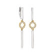 .10 ct. t.w. Diamond Bar and Circle Drop Earrings in Sterling Silver and 14kt Yellow Gold