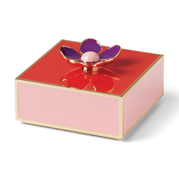 Kate Spade New York Red and Pink Enamel Floral Covered Box