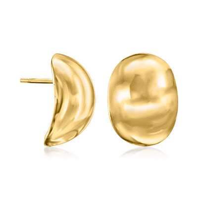 Italian 18kt Yellow Gold Curved Dome Earrings