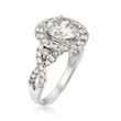 Majestic Collection 4.04 ct. t.w. Diamond Halo Ring in 14kt White Gold