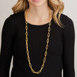 Italian Andiamo 14kt Yellow Gold Over Resin Paper Clip Link Necklace