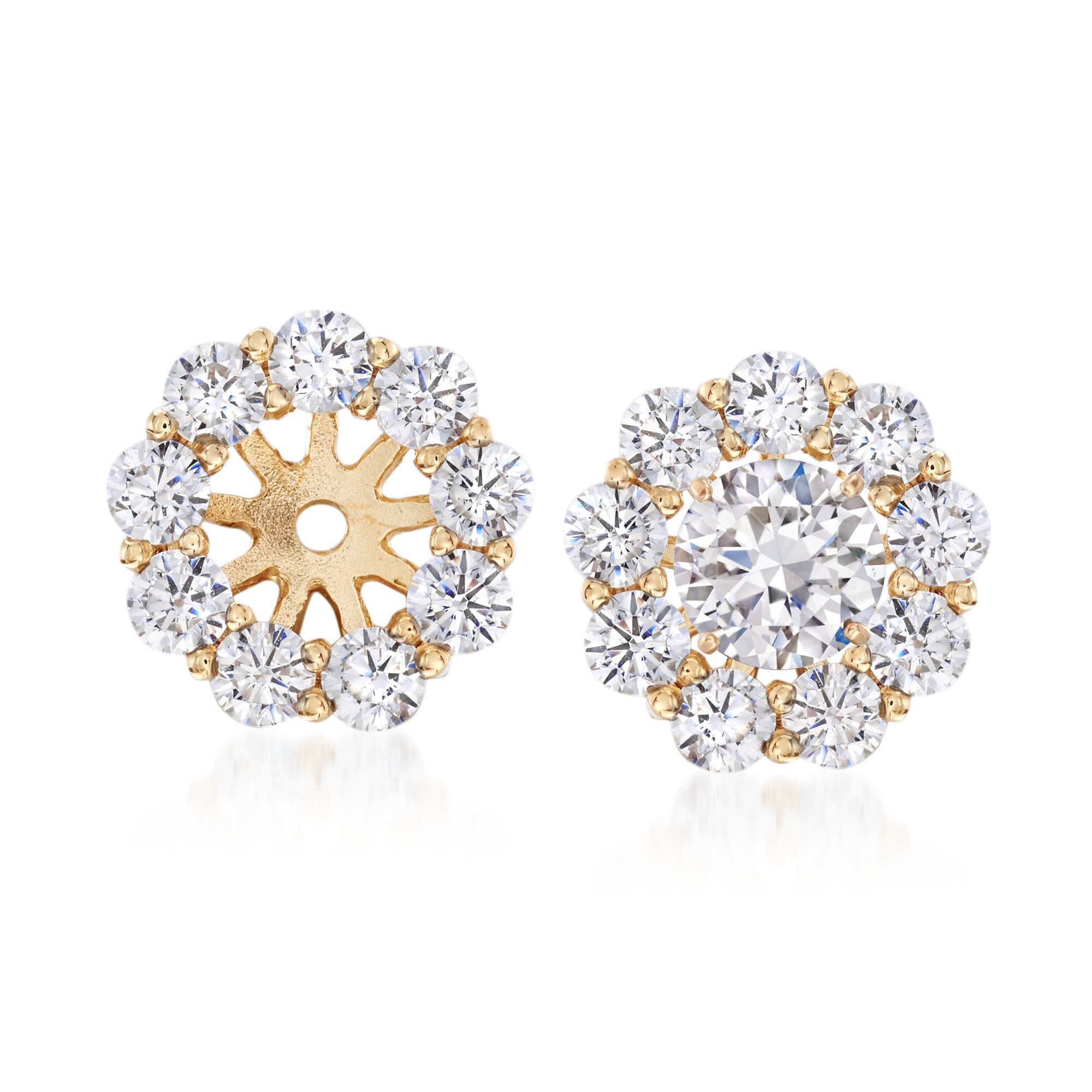 1.00 ct. t.w. CZ Earring Jackets in 14kt Yellow Gold | Ross-Simons