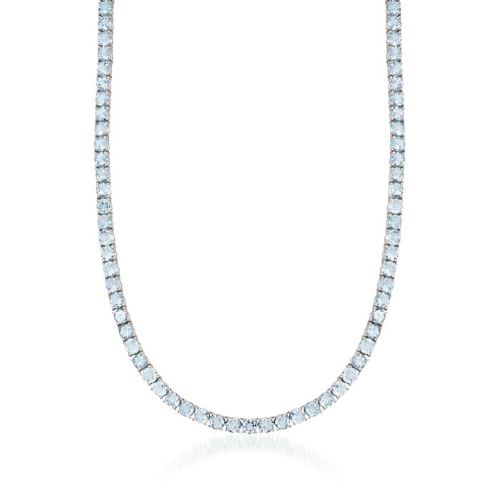 45.15 ct. t.w. Blue Topaz Tennis Necklace in Sterling Silver
