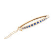 C. 1980 Vintage 1.50 ct. t.w. Sapphire and .25 ct. t.w. Diamond Bangle Bracelet in 14kt Yellow Gold