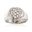 C. 1970 Vintage .45 ct. t.w. Diamond Heart Ring in 14kt White Gold