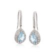 2.15 ct. t.w. Aquamarine and .15 ct. t.w. Diamond Earrings in 14kt White Gold