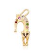.53 ct. t.w. Multi-Stone Cat Pin Pendant Necklace in 14kt Gold Over Sterling