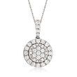 C. 1990 Vintage 1.00 ct. t.w. Diamond Circle Pendant Necklace in 14kt White Gold
