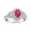 Le Vian &quot;Couture&quot; .70 Carat Passion Ruby Ring with .38 ct. t.w. Vanilla Diamonds in Platinum