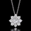 1.00 ct. t.w. Lab-Grown Diamond Flower Pendant Necklace in 14kt White Gold