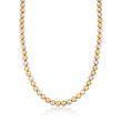 C. 1960 Vintage 18kt Tri-Colored Gold Bead Necklace