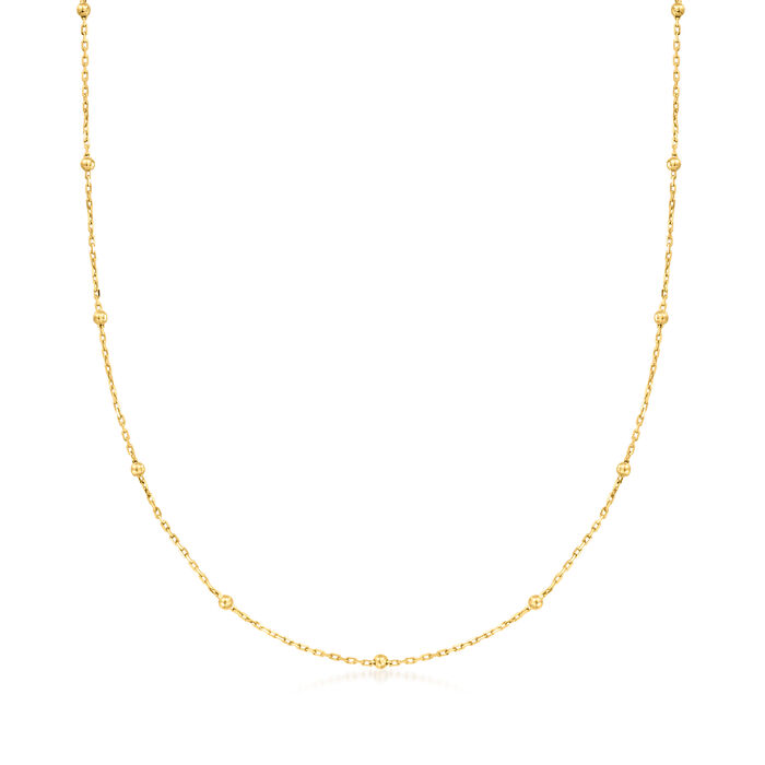 Italian 14kt Yellow Gold Bead Station Necklace
