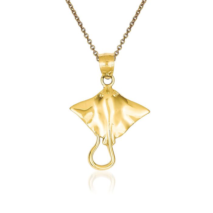 14kt Yellow Gold Stingray Pendant Necklace