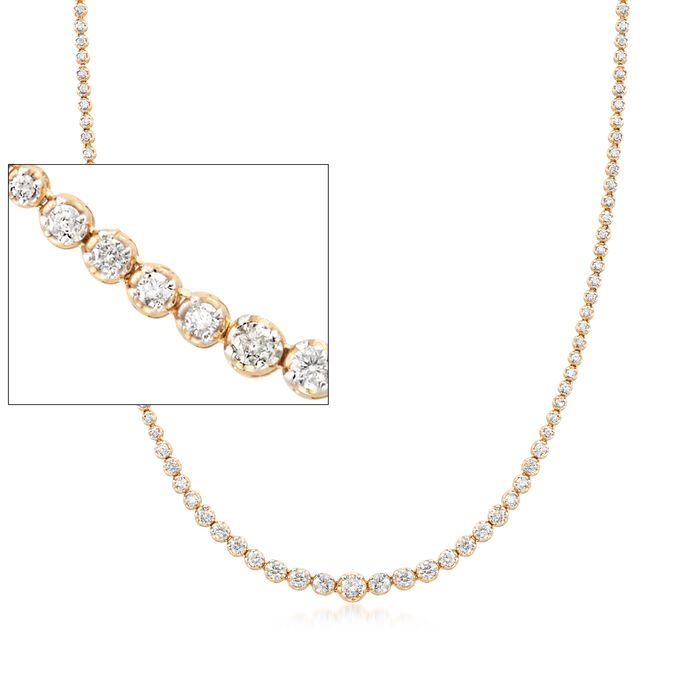 5.00 ct. t.w. Diamond Graduated Tennis Necklace in 14kt Yellow Gold