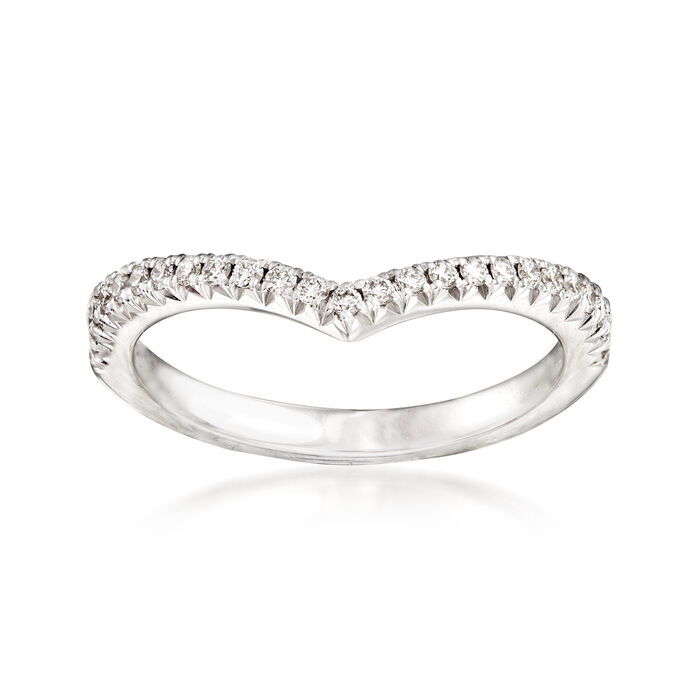 Henri Daussi .18 ct. t.w. Diamond Wedding Ring in 18kt White Gold