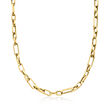 Italian 18kt Yellow Gold Cable and Paper Clip Link Necklace
