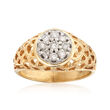 C.1980 Vintage Men's .50 ct. t.w. Diamond Cluster Ring in 14kt Yellow Gold