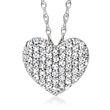 .20 ct. t.w. Pave Diamond Heart Pendant Necklace in 14kt White Gold