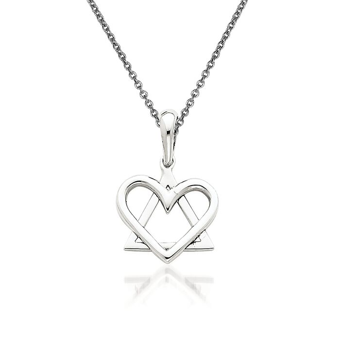 14kt White Gold Heart Pendant Necklace