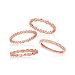 .73 ct. t.w. Diamond Jewelry Set: Four Eternity Bands in 14kt Rose Gold