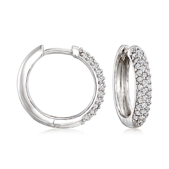 .50 ct. t.w. Diamond Hoop Earrings in Sterling Silver