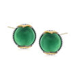 Andrea Candela &quot;Dulcitos&quot; Green Agate Earrings in Sterling Silver and 18kt Yellow Gold