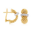 Phillip Gavriel &quot;Popcorn&quot; .10 ct. t.w. Diamond Hoop Earrings in 14kt Yellow Gold