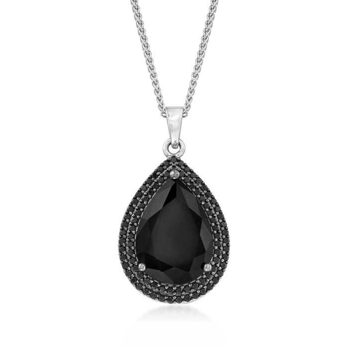 5.20 ct. t.w. Black Spinel Pendant Necklace in Sterling Silver