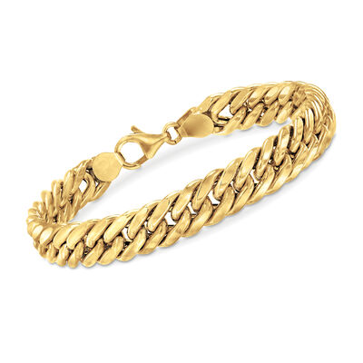 605A 9mm 18K Gold Bracelet Fashion Chic Men Fashion Gift Jewelry Hand Chains