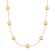 14kt Yellow Gold Bead Station Necklace