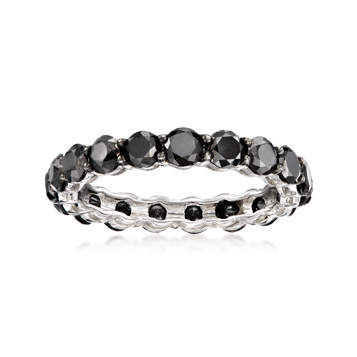 3.00 ct. t.w. Black Diamond Eternity Band in 14kt White Gold