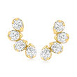 1.20 ct. t.w. CZ Curved Ear Climbers in 14kt Yellow Gold