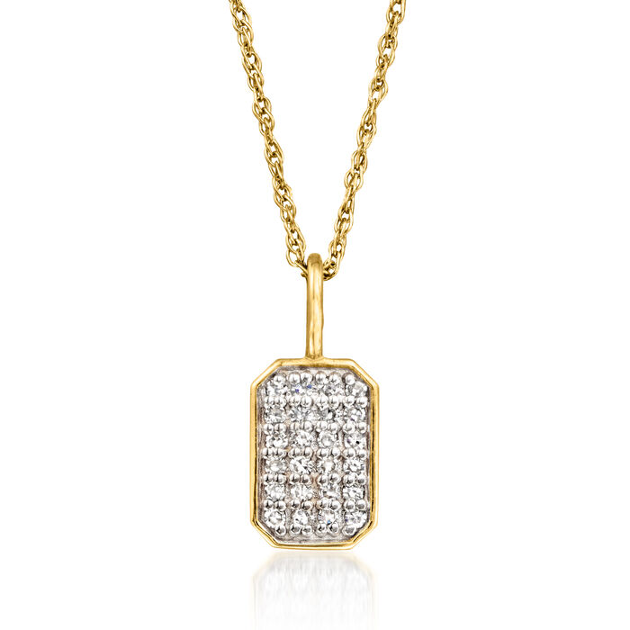 Charles Garnier &quot;Luxe&quot; .10 ct. t.w. Diamond Tag Pendant Necklace in 14kt Yellow Gold