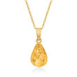 3.30 Carat Citrine Pendant Necklace in 14kt Yellow Gold