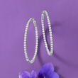 6.50 ct. t.w. Diamond Inside-Outside Hoop Earrings in 14kt White Gold
