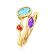 1.20 ct. t.w. Multi-Gemstone Open-Space Ring in 14kt Yellow Gold