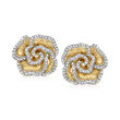 .20 ct. t.w. Diamond Flower Earrings in 18kt Gold Over Sterling