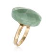 Oval Green Jade Ring in 14kt Yellow Gold