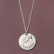 Italian Sterling Silver Personalized Charm Necklace with 6mm Cultured Pearl