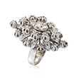 C. 1980 Vintage 1.35 ct. t.w. Diamond Cluster Ring in 14kt White Gold