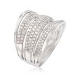 1.00 ct. t.w. Diamond Multi-Row Ring in Sterling Silver