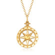 14kt Yellow Gold Compass Pendant Necklace