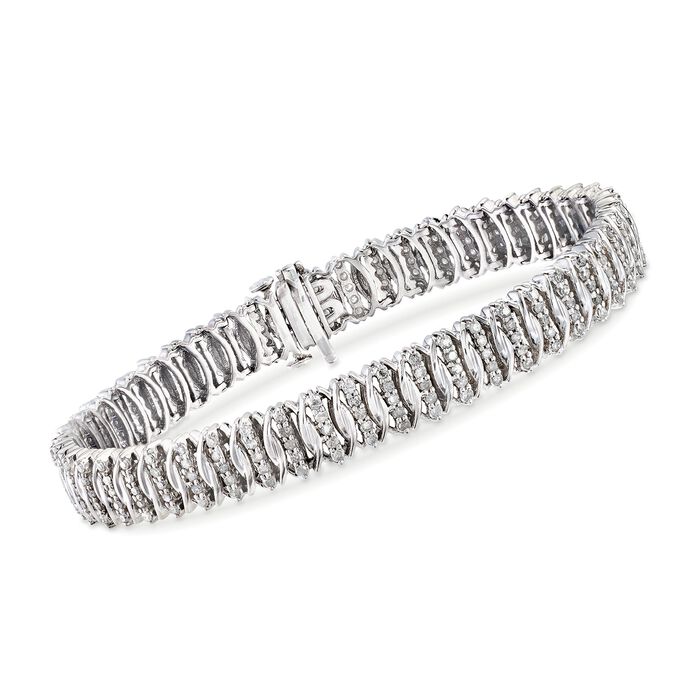 2.00 ct. t.w. Diamond S-Link Bracelet in Sterling Silver