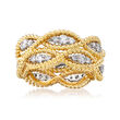 Roberto Coin &quot;Barocco&quot; .95 ct. t.w. Diamond Roped Ring in 18kt Two-Tone Gold