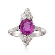 C. 1915 Vintage 1.77 Carat Pink Sapphire and .70 ct. t.w. Diamond Ring in Platinum